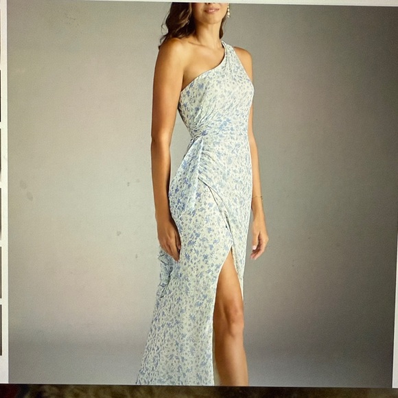 Azazie Dresses & Skirts - Azazie Maive One-Shoulder Floral sheath chiffon Dress